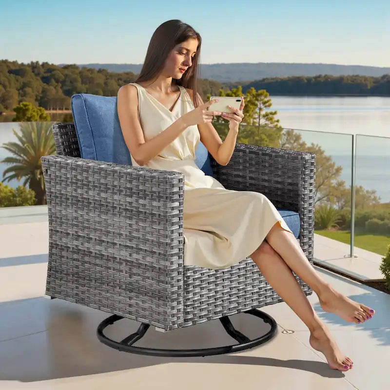Ensemble de chaises pivotantes XIZZI 10 pièces pour patio extérieur