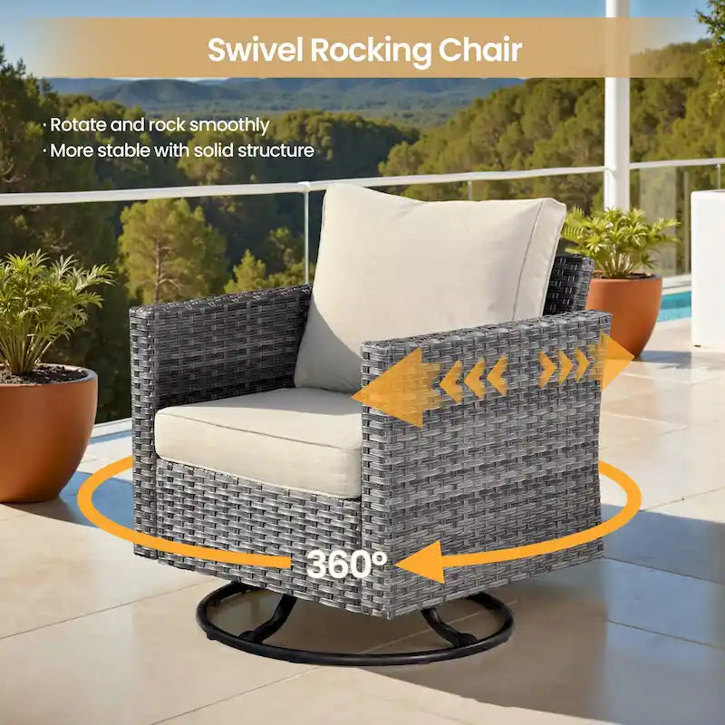 Ensemble de chaises pivotantes XIZZI 10 pièces pour patio extérieur
