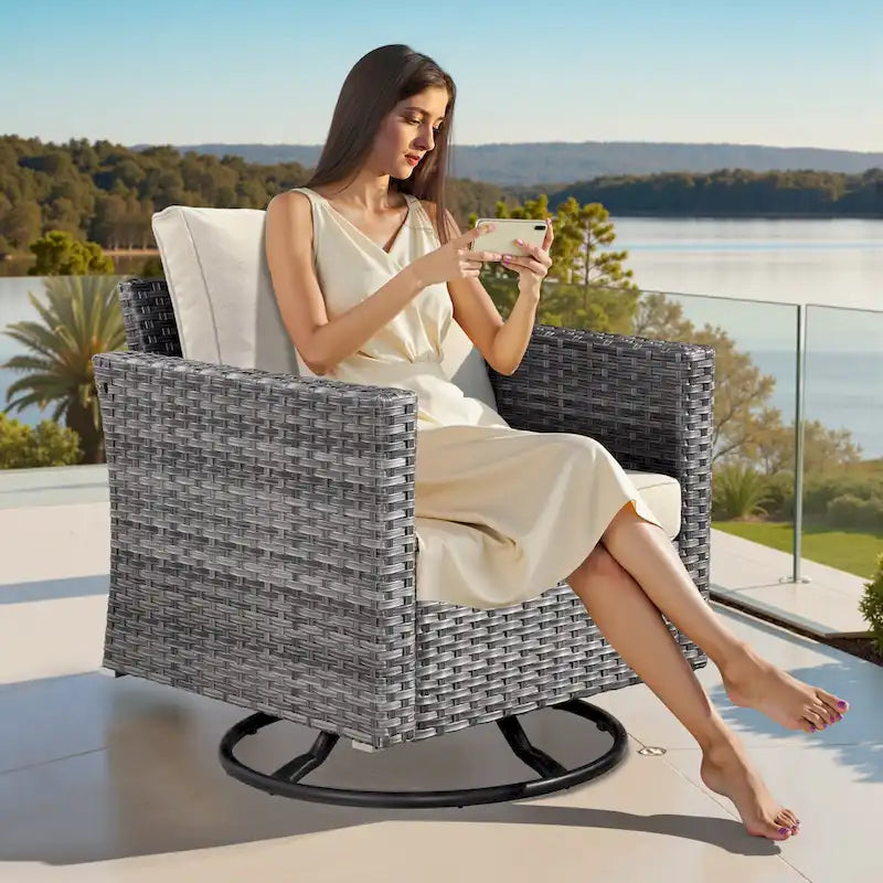 Ensemble de chaises pivotantes XIZZI 10 pièces pour patio extérieur