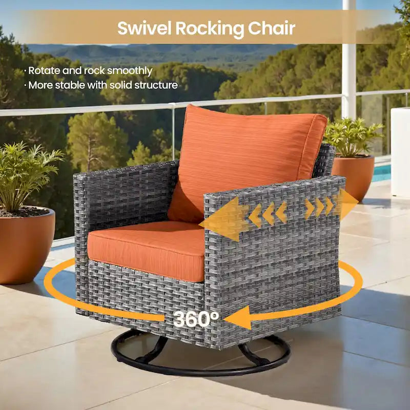Ensemble de chaises pivotantes XIZZI 10 pièces pour patio extérieur