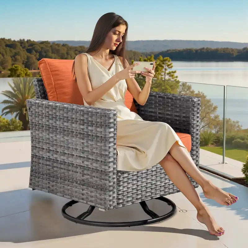 Ensemble de chaises pivotantes XIZZI 10 pièces pour patio extérieur