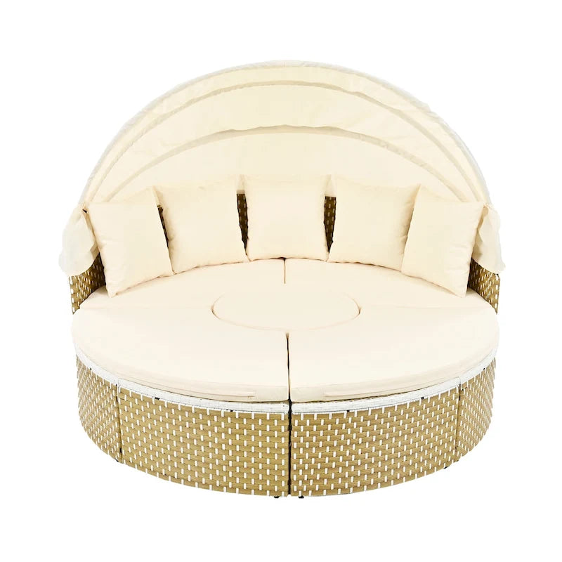 Ensemble de canapé d'angle rond d'extérieur pour mobilier de jardin