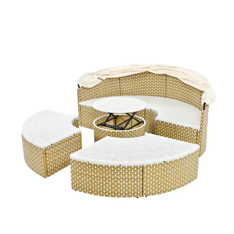Ensemble de canapé d'angle rond d'extérieur pour mobilier de jardin
