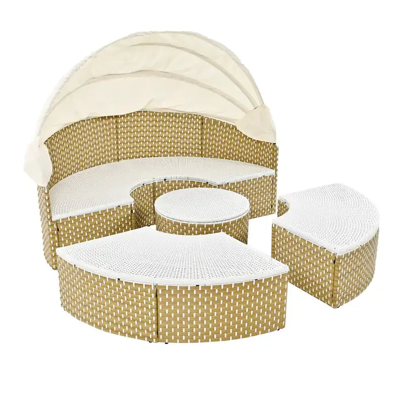 Ensemble de canapé d'angle rond d'extérieur pour mobilier de jardin