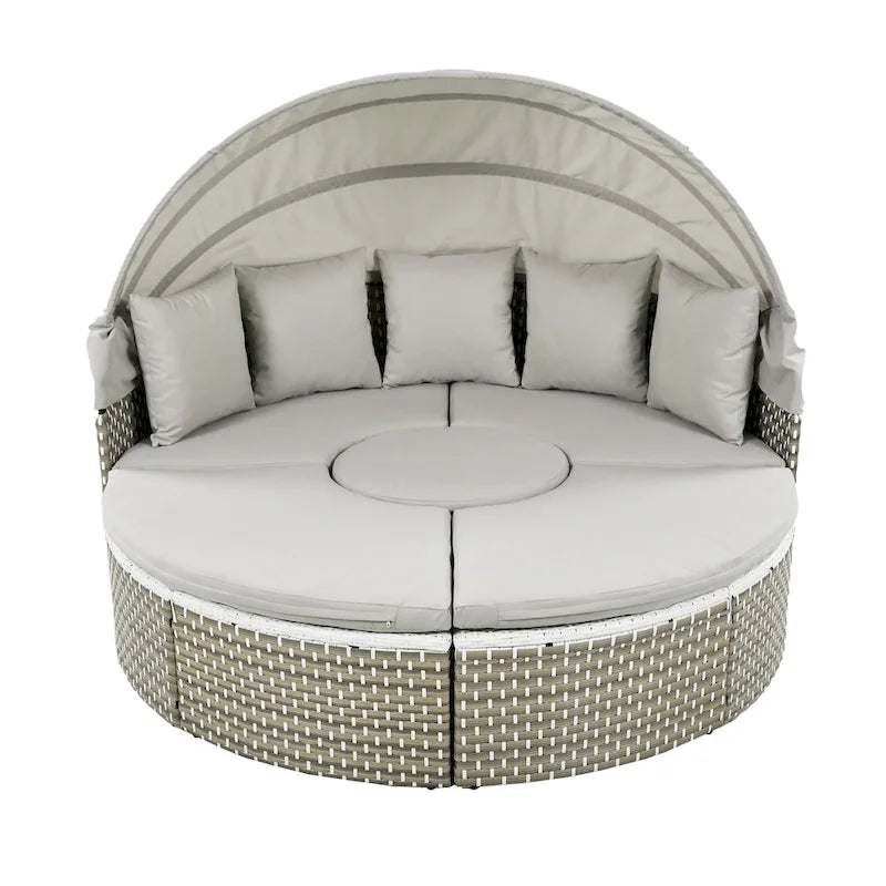Ensemble de canapé d'angle rond d'extérieur pour mobilier de jardin