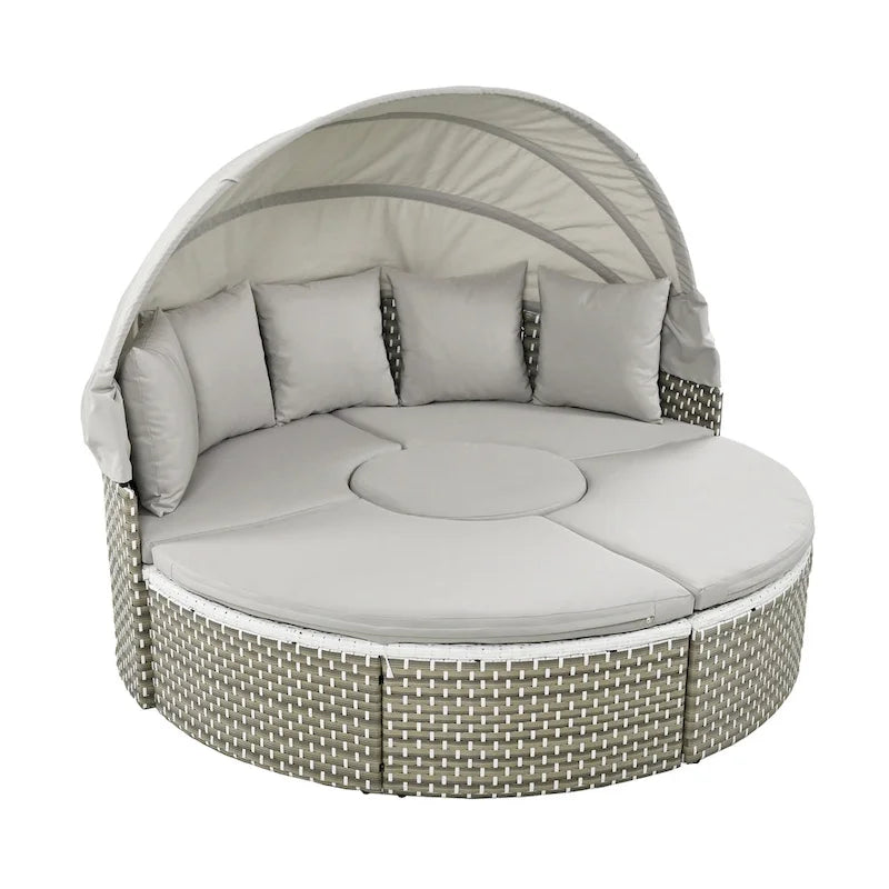 Ensemble de canapé d'angle rond d'extérieur pour mobilier de jardin