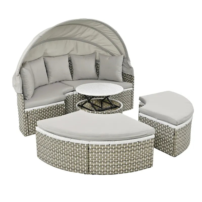 Ensemble de canapé d'angle rond d'extérieur pour mobilier de jardin