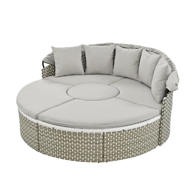 Ensemble de canapé d'angle rond d'extérieur pour mobilier de jardin