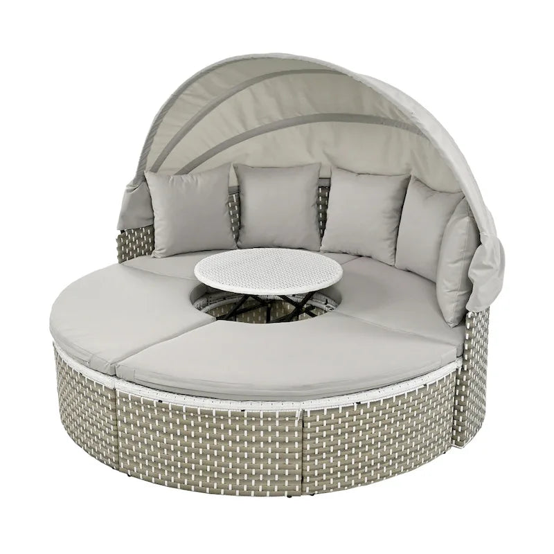 Ensemble de canapé d'angle rond d'extérieur pour mobilier de jardin