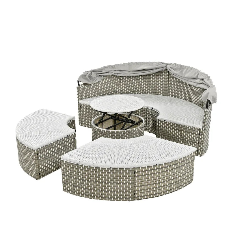 Ensemble de canapé d'angle rond d'extérieur pour mobilier de jardin