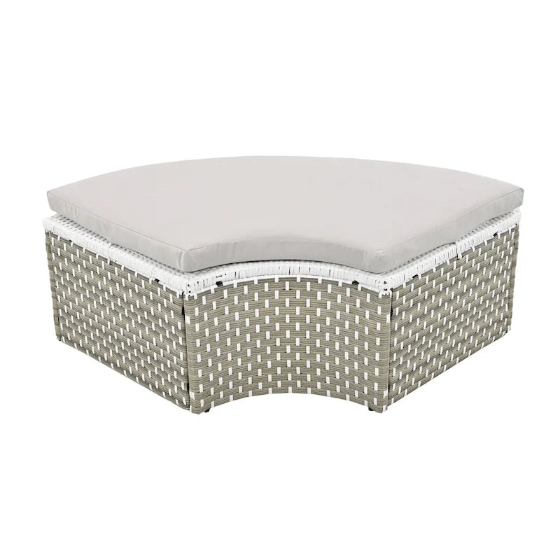 Ensemble de canapé d'angle rond d'extérieur pour mobilier de jardin