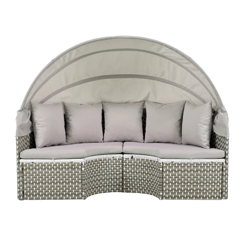Ensemble de canapé d'angle rond d'extérieur pour mobilier de jardin