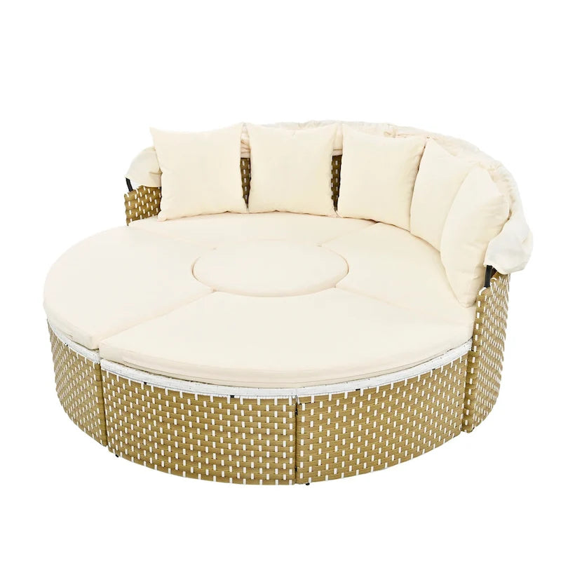Ensemble de canapé d'angle rond d'extérieur pour mobilier de jardin