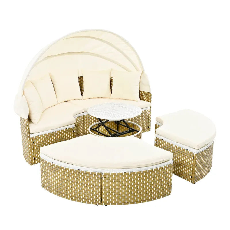 Ensemble de canapé d'angle rond d'extérieur pour mobilier de jardin