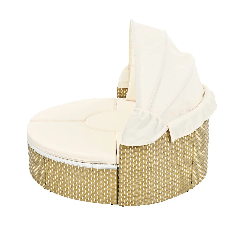 Ensemble de canapé d'angle rond d'extérieur pour mobilier de jardin