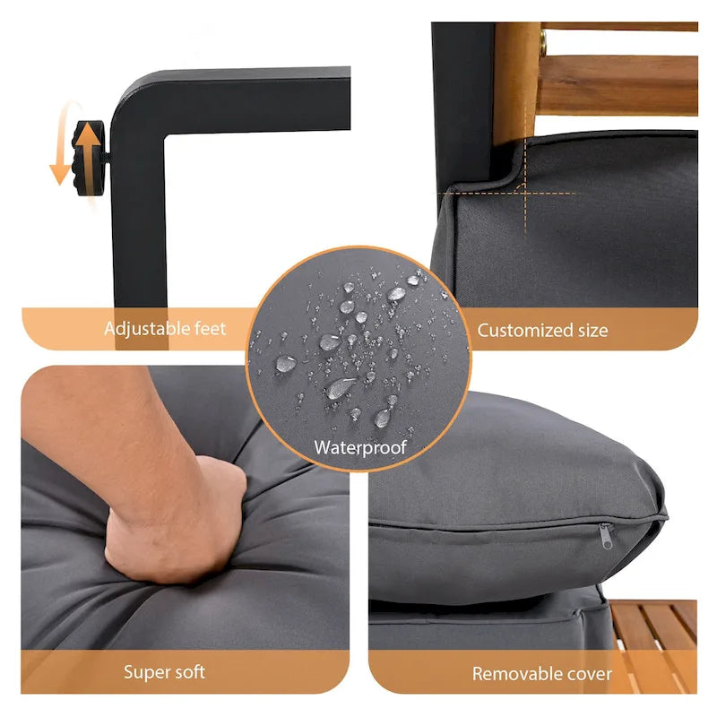Mobilier de jardin ZZ grande taille 4 pièces