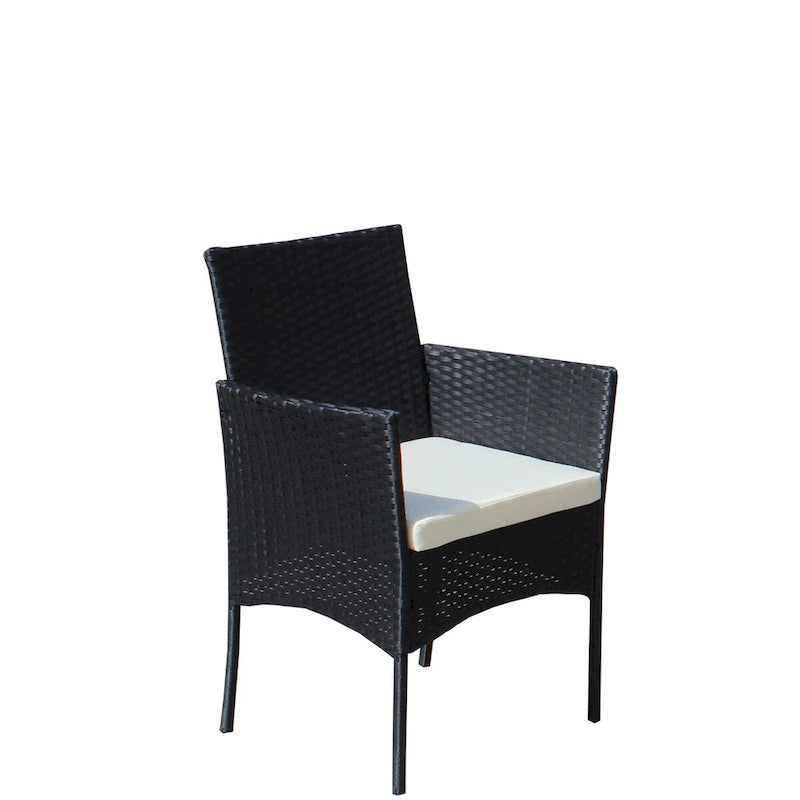 Ensemble de 4 meubles de patio en rotin Canapé en osier avec coussins pour l'extérieur (coussins beiges)