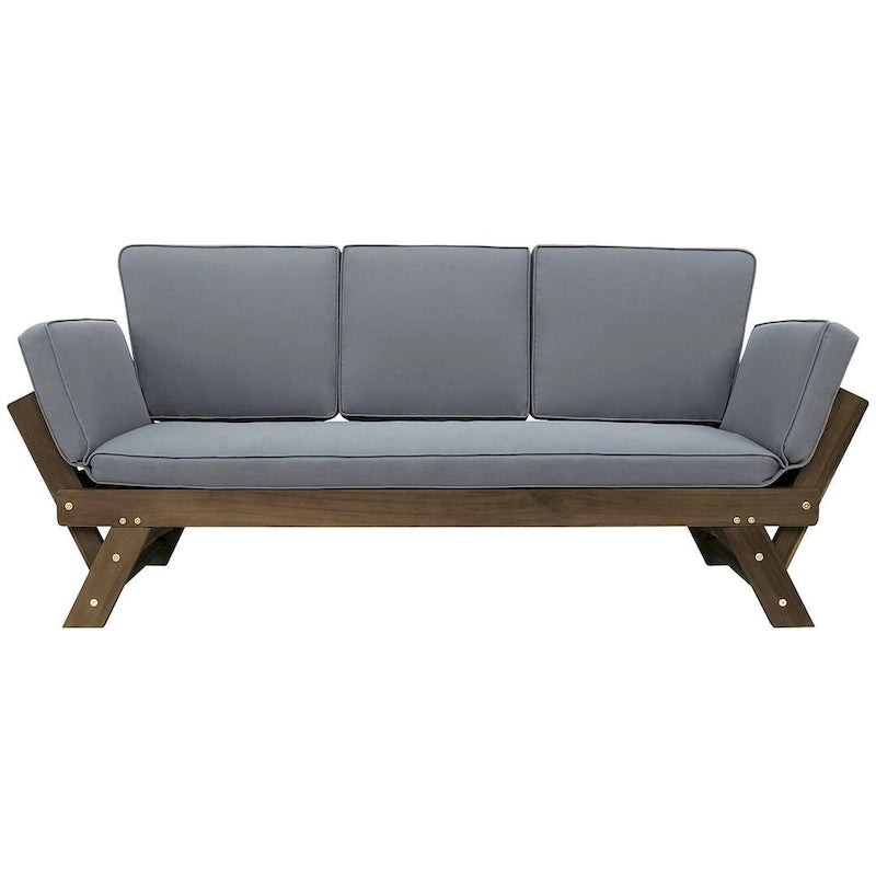 Bain de soleil/méridienne d'extérieur en bois réglable avec coussins