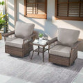 Gymojoy Table et chaises pivotantes 3 pièces d'extérieur – Marron
