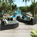 7-Piece All-Weather PE Wicker Outdoor Conversation Modular Sofa Set