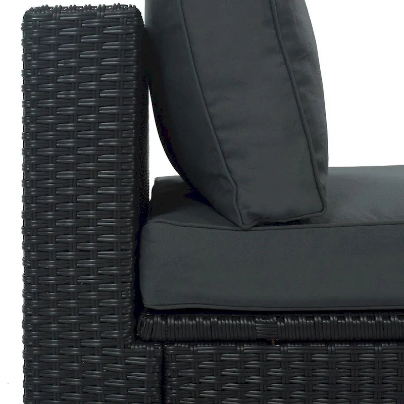 Ensemble de canapés modulaires d'extérieur 7 pièces en résine tressée PE tout temps