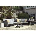 Signature Design by Ashley Beachcroft Black/Gray 4-Piece Outdoor Sectional - 180 W x 145 D x 35 H
