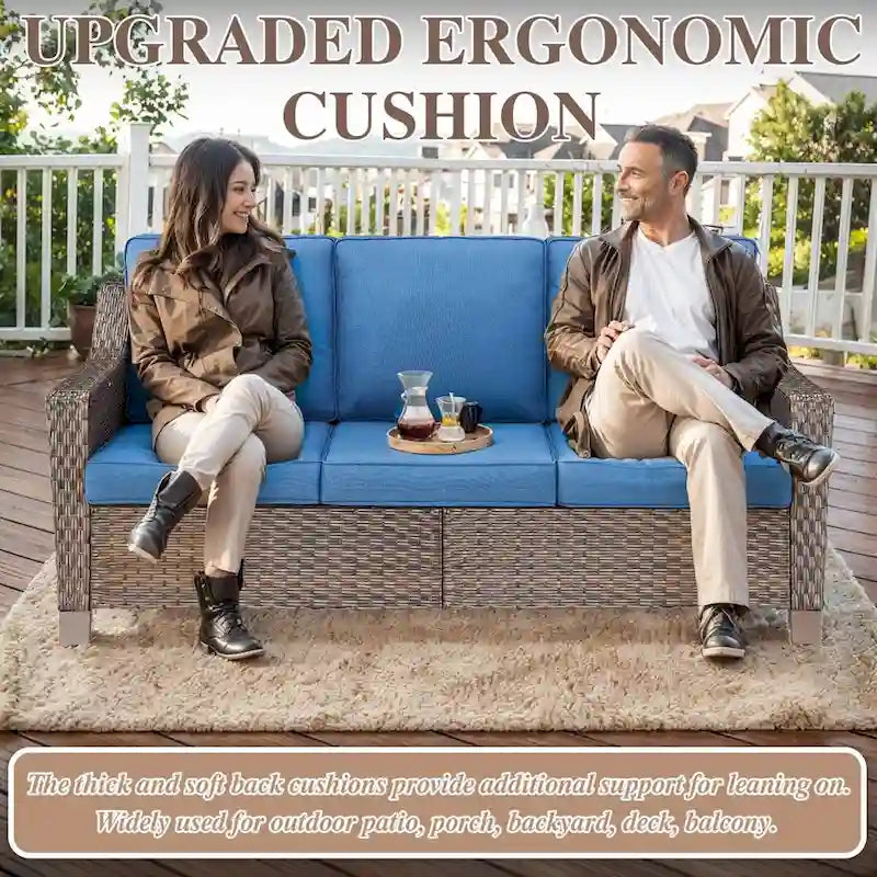 Ensemble de conversation d'extérieur avec fauteuils à bascule pivotants - Marron