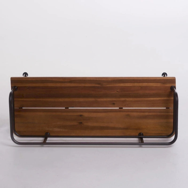 Banc d'extérieur en teck et métal, mobilier de patio rustique par Christopher Knight Home