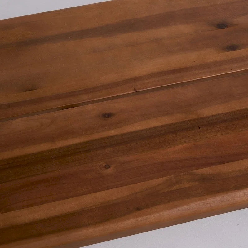 Banc d'extérieur en teck et métal, mobilier de patio rustique par Christopher Knight Home