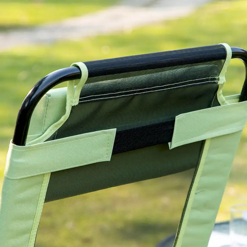 Lot de 2 chaises de patio pliantes, chaise de terrasse extérieure avec dossier inclinable réglable, chaise de camping avec appui-tête amovible pour le jardin