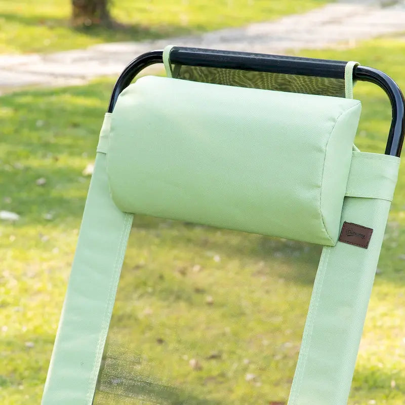 Lot de 2 chaises de patio pliantes, chaise de terrasse extérieure avec dossier inclinable réglable, chaise de camping avec appui-tête amovible pour le jardin
