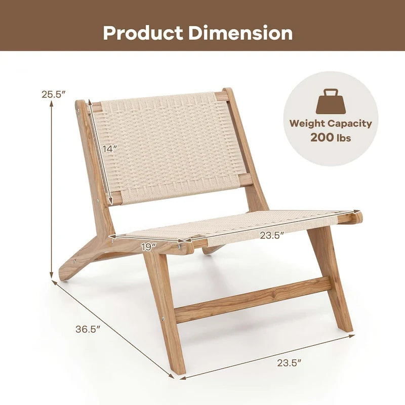 1/2 Chaises modernes en bois de teck avec assise et dossier tressés