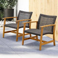 Liberte Capacity Acacia Outdoor Chairs Teak Finish Wood