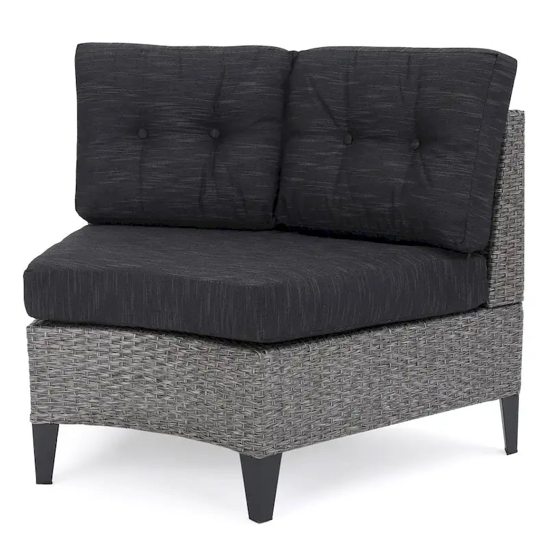 Fauteuil individuel courbé en osier d'extérieur Navagio (lot de 2) avec coussins de Christopher Knight Home
