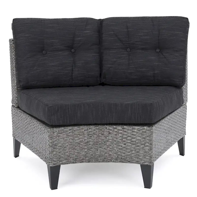 Fauteuil individuel courbé en osier d'extérieur Navagio (lot de 2) avec coussins de Christopher Knight Home