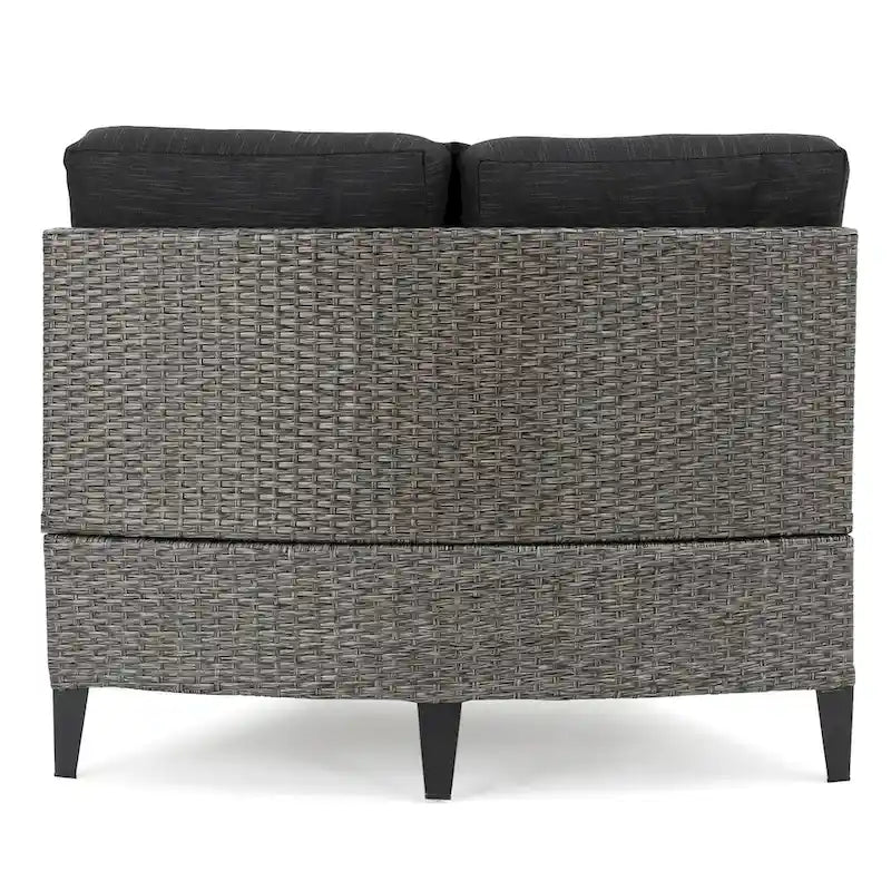Fauteuil individuel courbé en osier d'extérieur Navagio (lot de 2) avec coussins de Christopher Knight Home