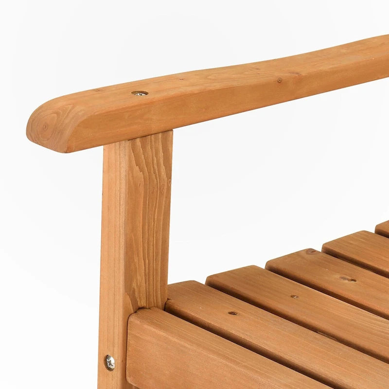 Banc en bois d'extérieur à dossier croisé en sapin