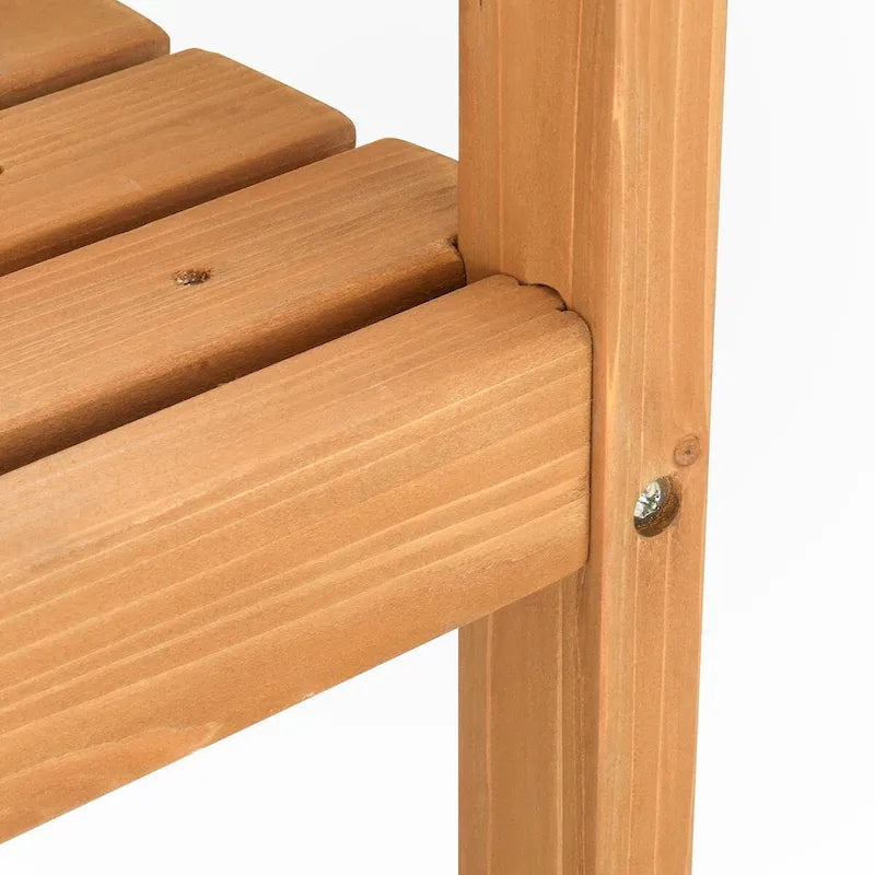 Banc en bois d'extérieur à dossier croisé en sapin