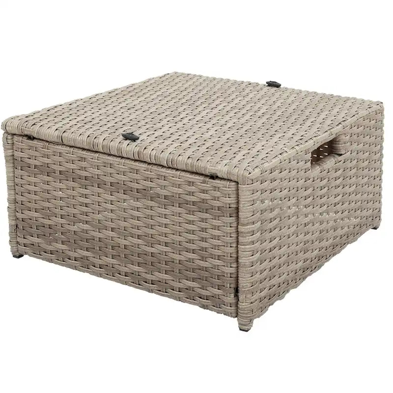Ensemble de canapé en rotin tressé d'extérieur avec table basse et sièges de patio