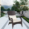 Chaise de patio avec coussins (coussin beige)