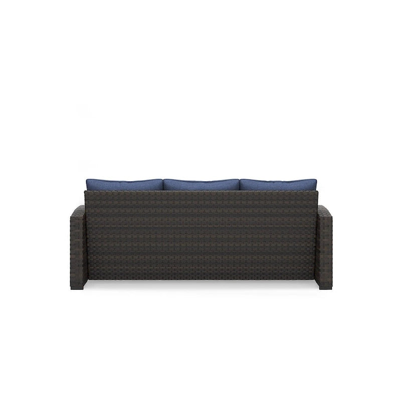 Signature Design by Ashley Canapé d'extérieur Windglow bleu/marron avec coussin – 80,38 L x 31 P x 36 H