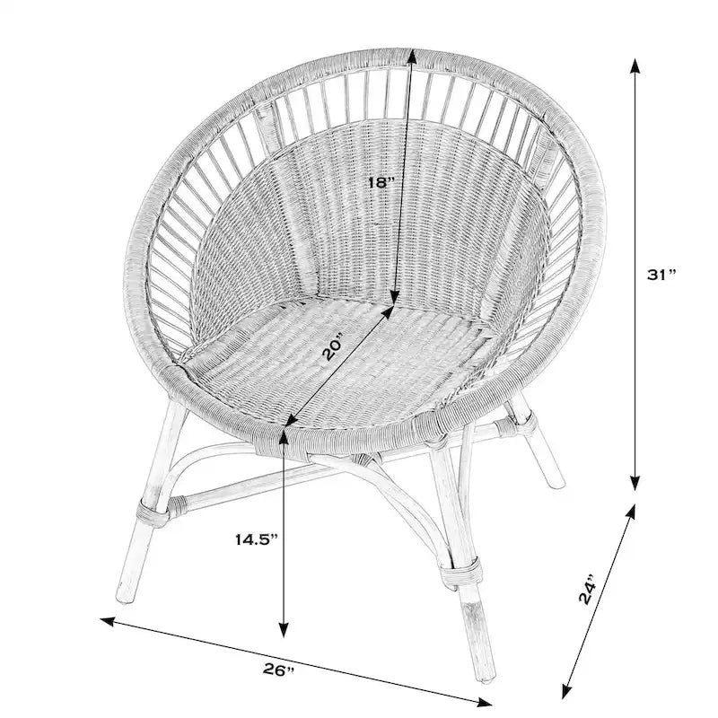 Fauteuil d'appoint en rotin tressé Savannah