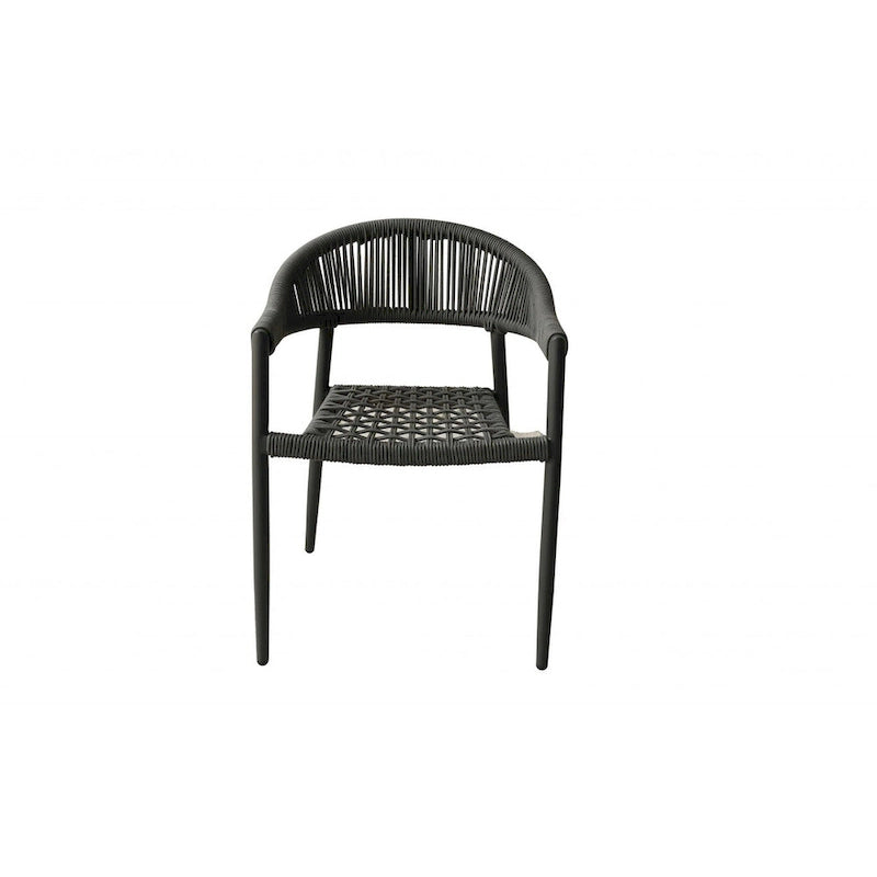 Lot de quatre fauteuils d'extérieur en aluminium gris de 22 po
