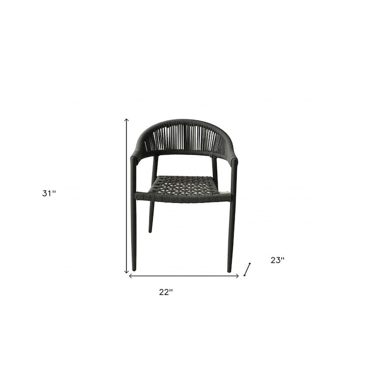 Lot de quatre fauteuils d'extérieur en aluminium gris de 22 po