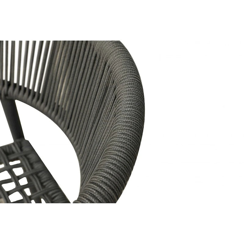 Lot de quatre fauteuils d'extérieur en aluminium gris de 22 po