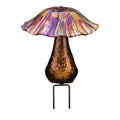 Solar Toadstool Stake - Purple/Yellow - 11X11X13.75