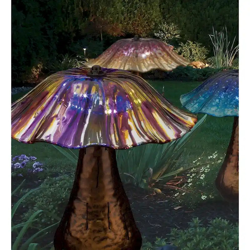 Piquet solaire Champignon - Violet/Jaune - 11X11X13.75