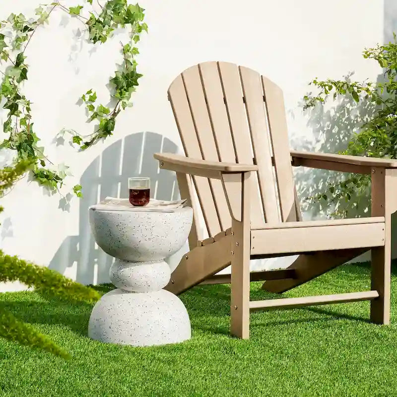 Glitzhome Tabouret de jardin multifonctionnel en OGM de 17 po, table d'extérieur