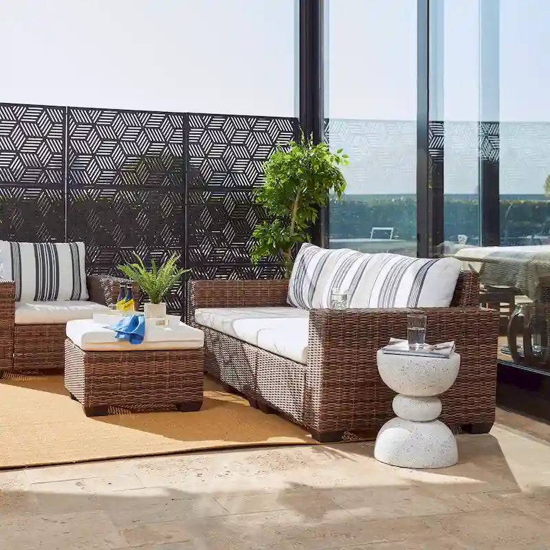 Glitzhome Tabouret de jardin multifonctionnel en OGM de 17 po, table d'extérieur