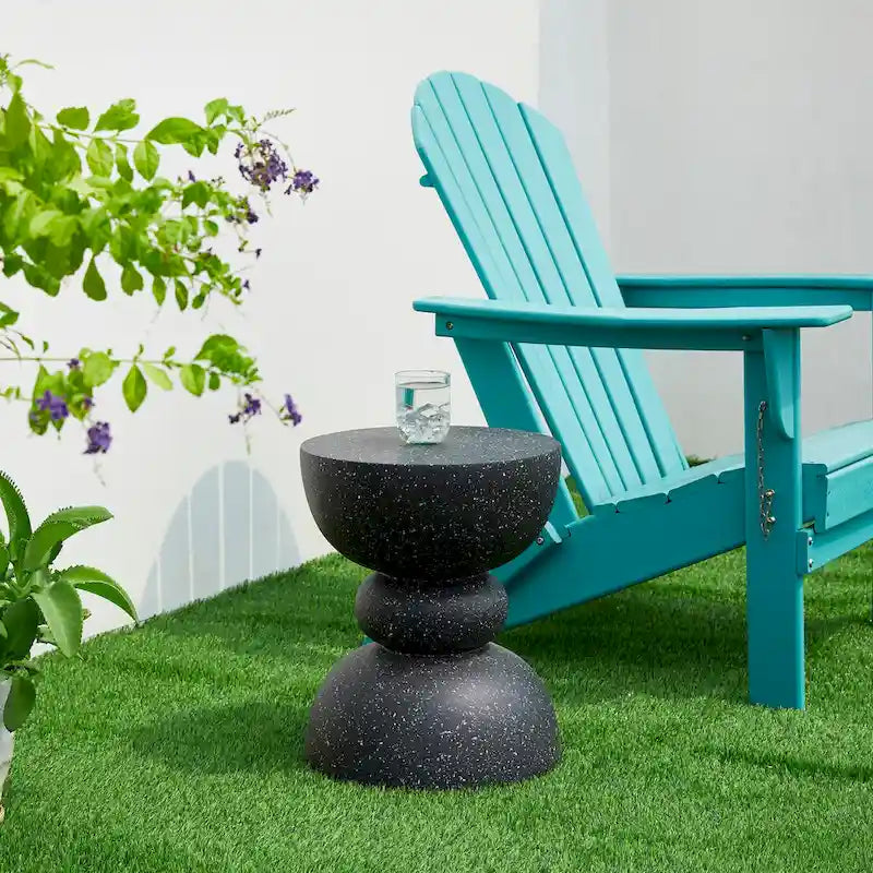 Glitzhome Tabouret de jardin multifonctionnel en OGM de 17 po, table d'extérieur